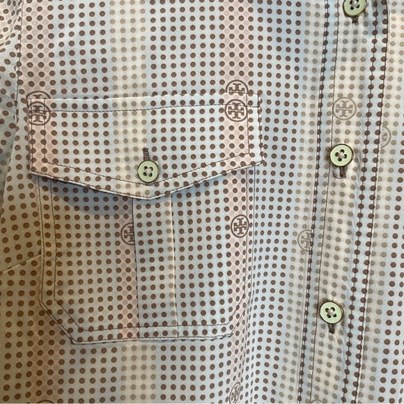 Tory Burch Brigitte Silk Dotted All Over Logo in Pastel Size 2 - Picture 8 of 15